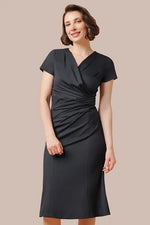 Stretch Jersey Gathered Dress