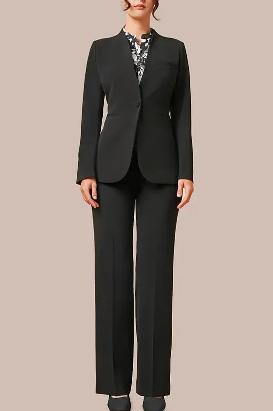 Smart Stretch: Black No-Curl Long Jacket