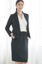 Airy Stretch: Navy Tailored Jacket