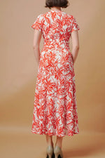 Stretch Jersey: Stretch Jersey Gekka Bijin Crimson Long Marilyn Dress