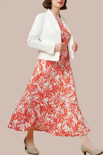 Stretch Jersey: Stretch Jersey Gekka Bijin Crimson Long Marilyn Dress