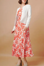 Stretch Jersey: Stretch Jersey Gekka Bijin Crimson Long Marilyn Dress