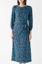 Navy Petite Flower Long Daily Dress
