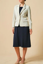 Smart Stretch: Dark Navy A-Line Dress