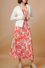 Stretch Jersey: Stretch Jersey Gekka Bijin Crimson Long Marilyn Dress