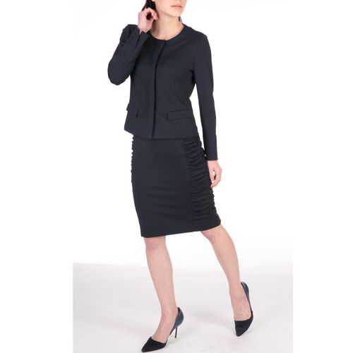 Navy Lightweight Stretch Side Gathered Skirt - Not Found