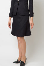 Grey Stripe Flare Skirt