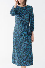 Navy Petite Flower Long Daily Dress
