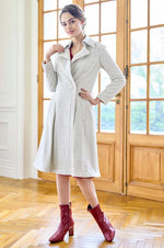 White-Grey Wool Coat