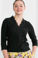 Black Cache-Coeur Lace Top