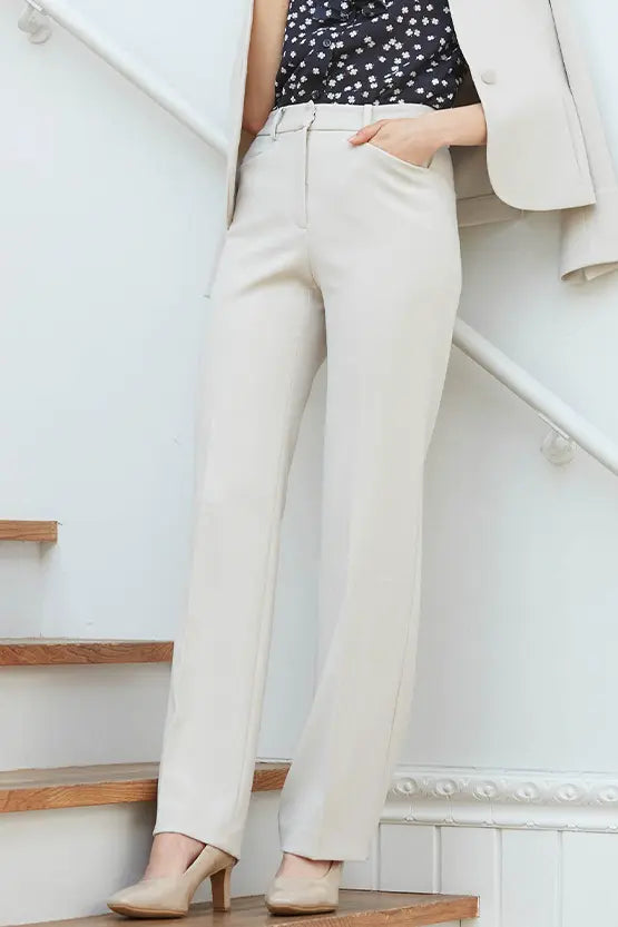 All-Season Material: Smart Stretch Smart Stretch Beige Straight Pants