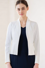 Smart Stretch: White Bolero Jacket