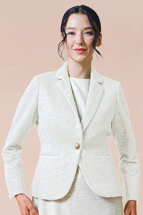 Stretch Lame Tweed: Tailored Jacket