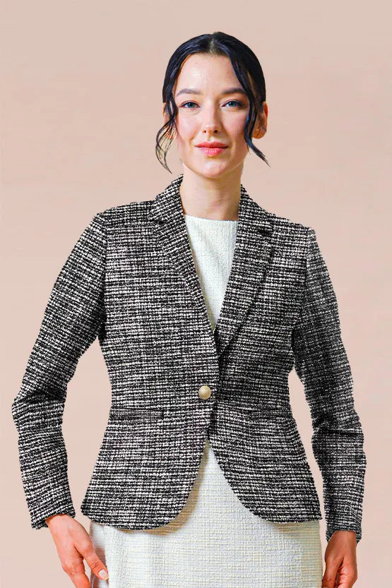 Stretch Lame Tweed: Tailored Jacket