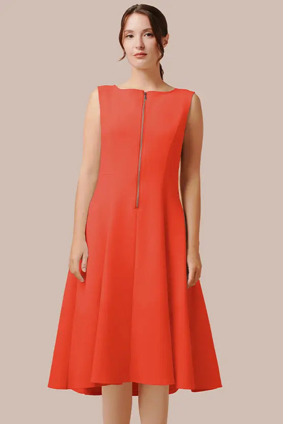 Active Cool short A-line front zip dress in a vibrant blue, featuring a sporty collar and short sleeves.