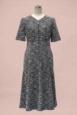 Stretch Lame Tweed: Zip-Up Semi-Mermed Dress
