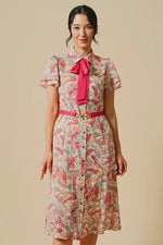 Stretch Chiffon: Stretch Chiffon Genesis Bowtie Shirt Dress