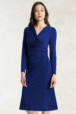 Royal Blue Gathered Dress (with Anti-Static Petticoat)