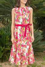 Stretch Chiffon: Stretch Chiffon Pink Crayon Berry Long Mermaid Dress