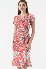 Blue Coral Gather Dress