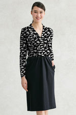 Fleece-Lined × Smart Stretch Black Fine Cats Shell Dress