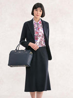 Navy Cotton Blend Midi-Length Mermaid Skirt