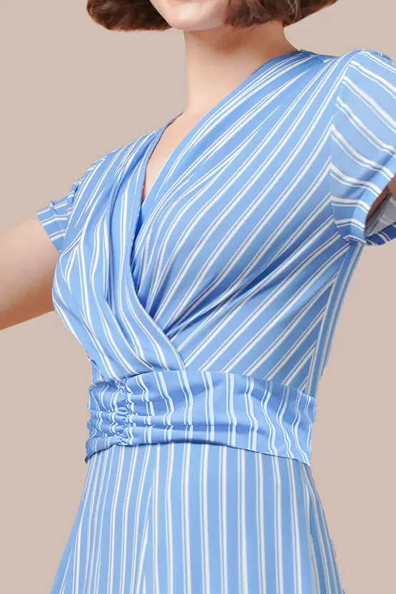 Stretch Jersey: Stretch Jersey Stripe Long Marilyn Dress