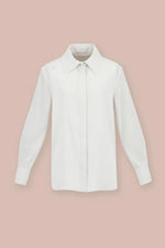 Anti-See-Through Stretch: White Front Fly Shirt