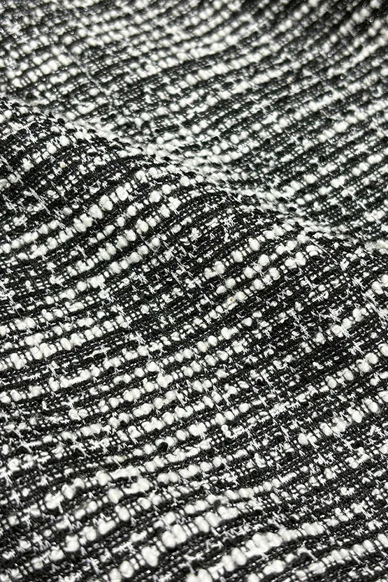 Stretch Lame Tweed: V-Neck I-Line Dress