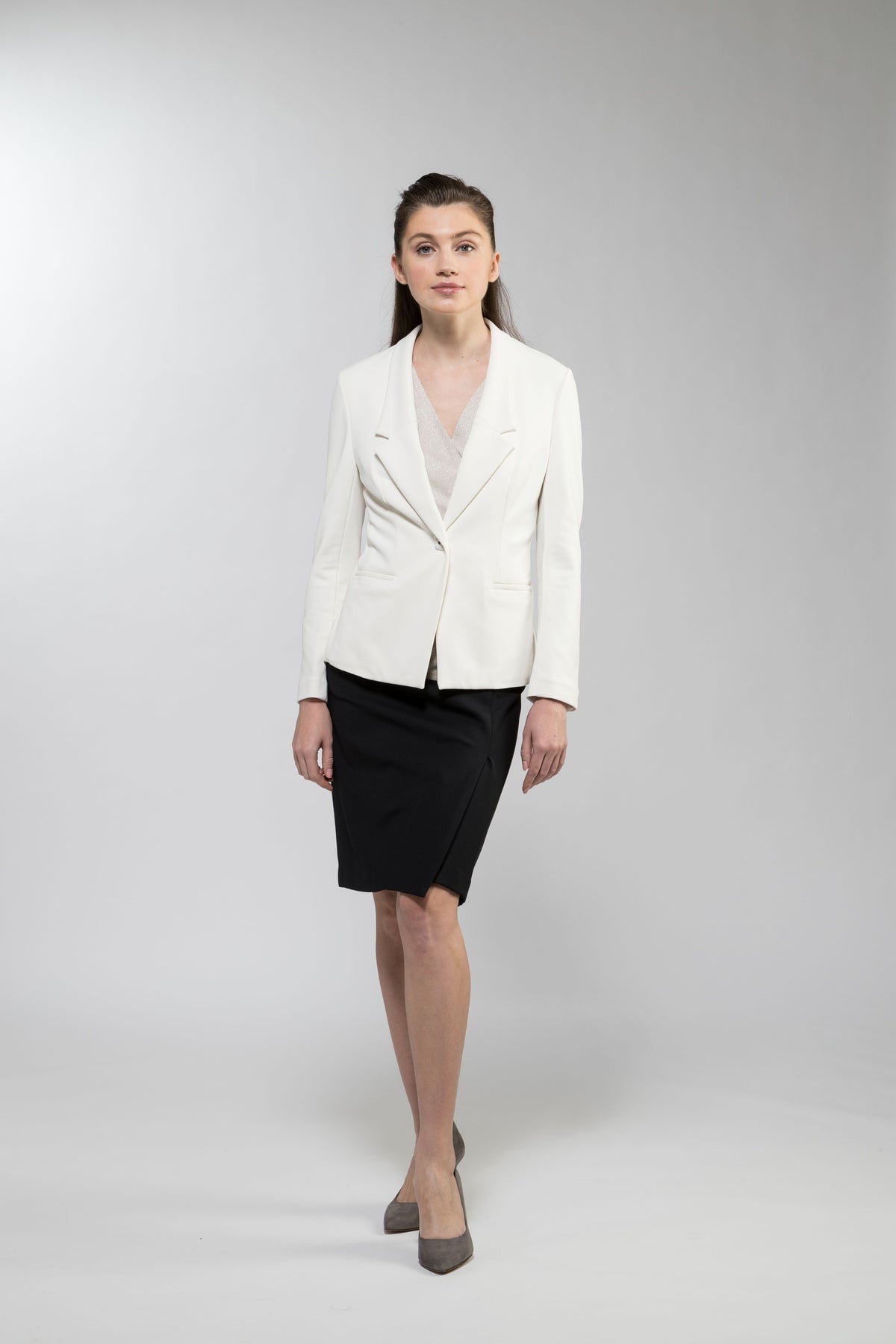 Black Lightweight Stretch Slit Skirt - Not Found