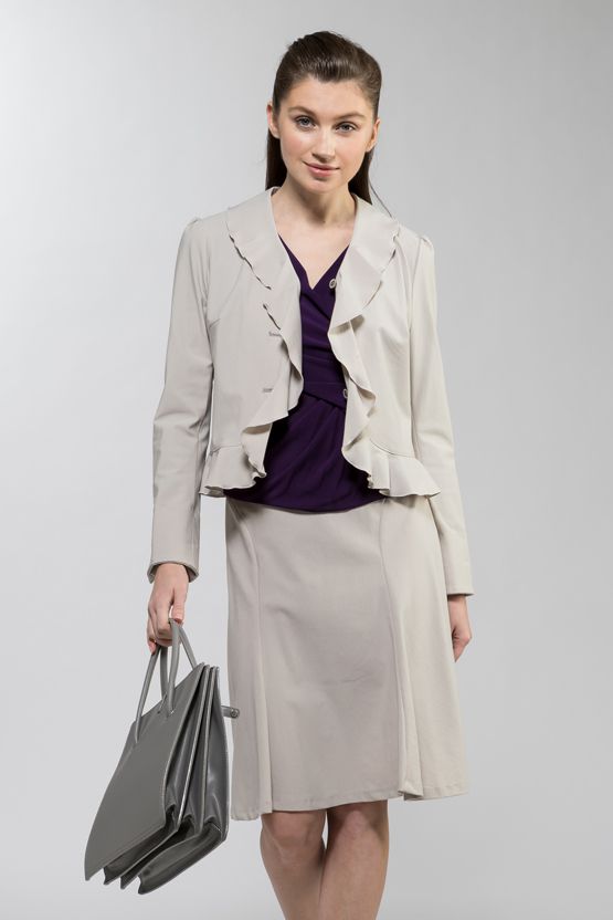 Greige Stretch Frill Jacket - Sold Out