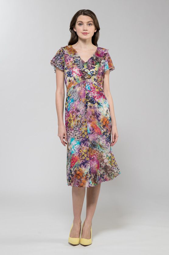 Stretch Chiffon: Monet Stretch Chiffon Dress