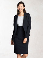 Navy Houndstooth Tailored Jacket