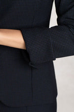Navy Houndstooth Tailored Jacket
