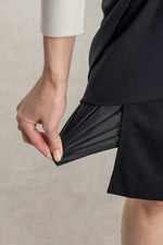 Wool Blend Double Face: Navy Wrap Skirt