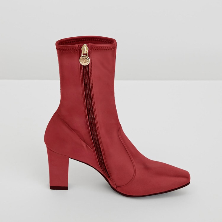 Bordeaux Red Squishy Stretch Boots