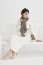 Mouse Grey Cashmere Butterfly Scarf