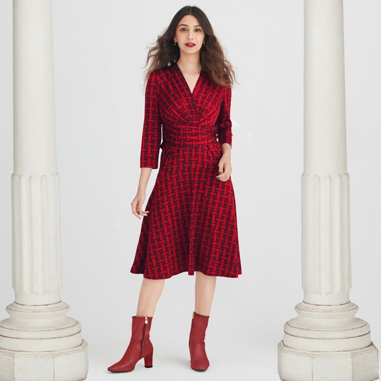 Bordeaux Red Squishy Stretch Boots