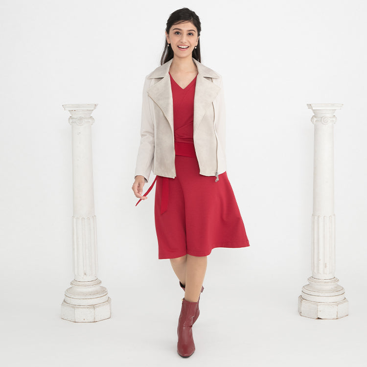 Bordeaux Red Squishy Stretch Boots