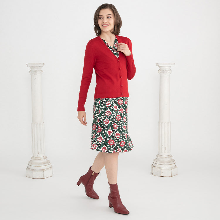 Bordeaux Red Squishy Stretch Boots