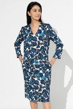 Navy Leaf Sack Dress