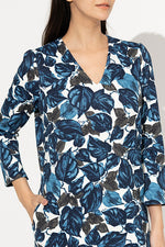 Navy Leaf Sack Dress