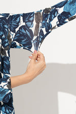 Navy Leaf Sack Dress