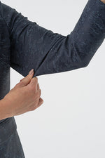 Stretch Jacquard: Navy Ocean Four-Pocket Tailored Jacket