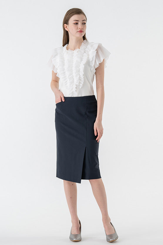 Navy Wrap Skirt