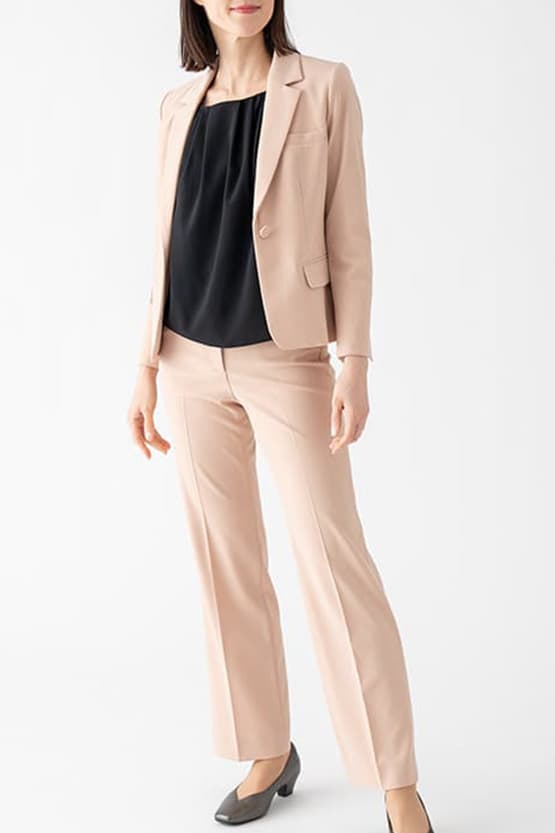 All-Season Material: Smart Stretch Pink Straight Pants