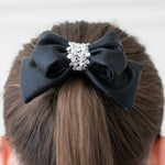 Black Vegan Leather "Puffy" Ribbon Scrunchie