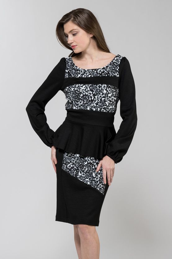 Suit Friendly: Monotone Flower Peplum Set-Up
