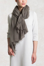 Mouse Grey Cashmere Butterfly Scarf