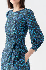 Navy Petite Flower Long Daily Dress